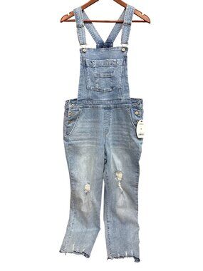 Scoop Denim Overalls With Raw Hem - Size 8 NWT